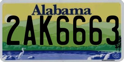AL license plate 2AK6663