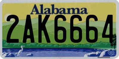 AL license plate 2AK6664