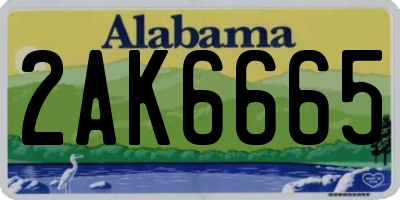 AL license plate 2AK6665