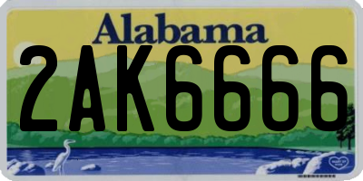 AL license plate 2AK6666