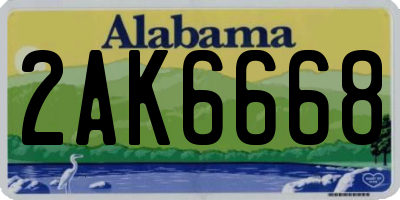 AL license plate 2AK6668