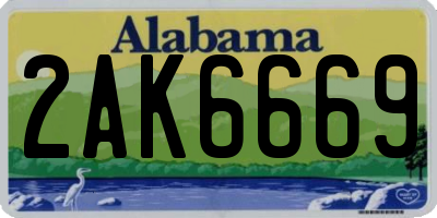 AL license plate 2AK6669
