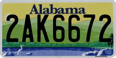 AL license plate 2AK6672