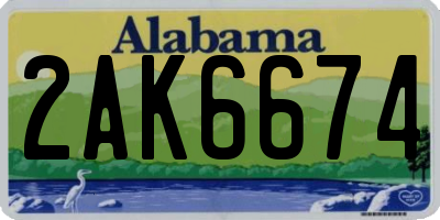 AL license plate 2AK6674