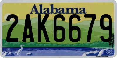 AL license plate 2AK6679