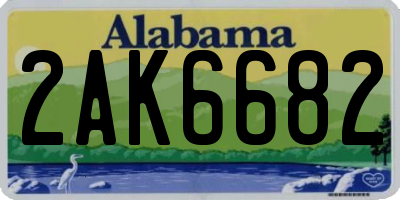 AL license plate 2AK6682