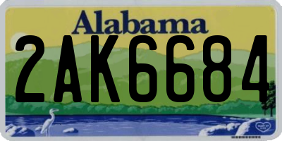 AL license plate 2AK6684