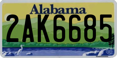 AL license plate 2AK6685