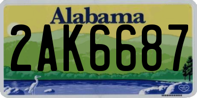 AL license plate 2AK6687