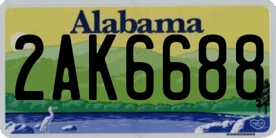 AL license plate 2AK6688