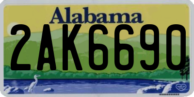 AL license plate 2AK6690
