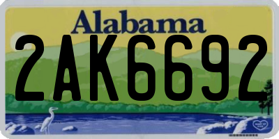AL license plate 2AK6692