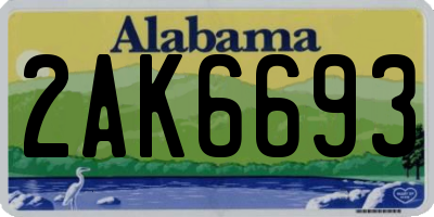 AL license plate 2AK6693