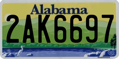 AL license plate 2AK6697