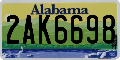 AL license plate 2AK6698