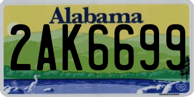 AL license plate 2AK6699