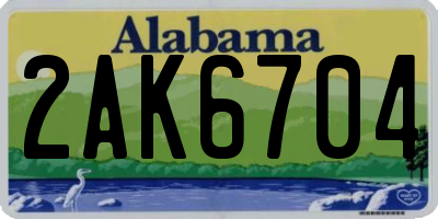 AL license plate 2AK6704