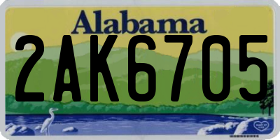 AL license plate 2AK6705