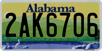 AL license plate 2AK6706
