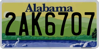AL license plate 2AK6707