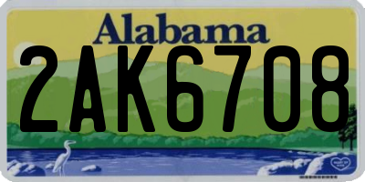 AL license plate 2AK6708