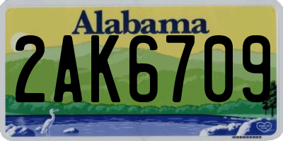 AL license plate 2AK6709