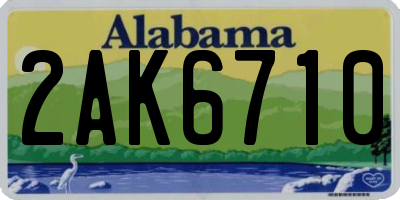 AL license plate 2AK6710