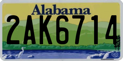 AL license plate 2AK6714