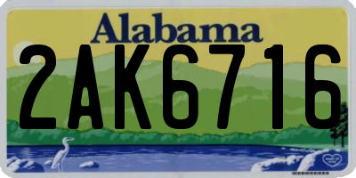 AL license plate 2AK6716