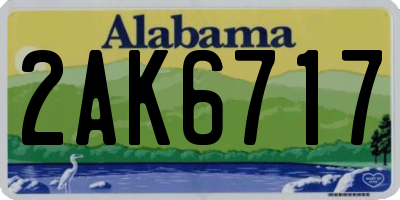 AL license plate 2AK6717