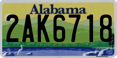AL license plate 2AK6718