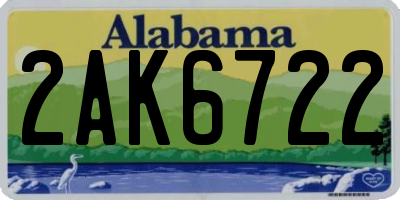 AL license plate 2AK6722