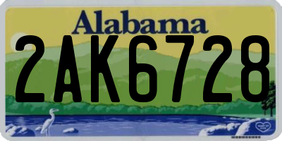AL license plate 2AK6728