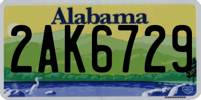 AL license plate 2AK6729