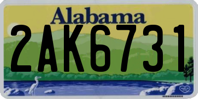 AL license plate 2AK6731
