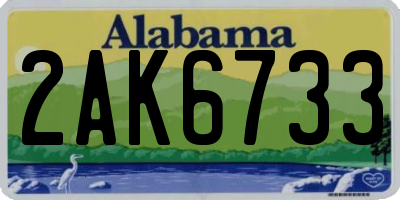AL license plate 2AK6733