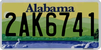 AL license plate 2AK6741