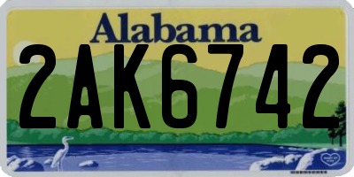 AL license plate 2AK6742