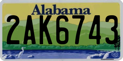 AL license plate 2AK6743