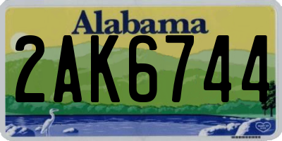 AL license plate 2AK6744