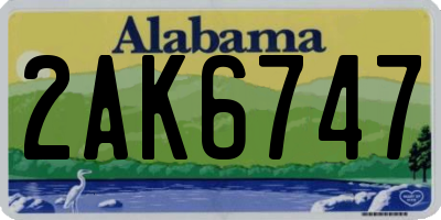AL license plate 2AK6747