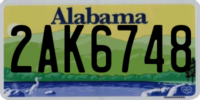 AL license plate 2AK6748