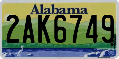AL license plate 2AK6749
