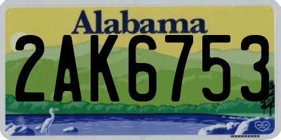AL license plate 2AK6753
