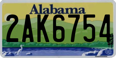 AL license plate 2AK6754