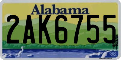 AL license plate 2AK6755