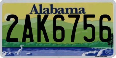 AL license plate 2AK6756