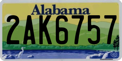 AL license plate 2AK6757