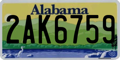 AL license plate 2AK6759