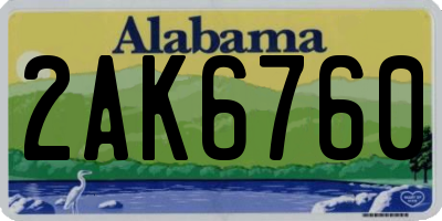 AL license plate 2AK6760